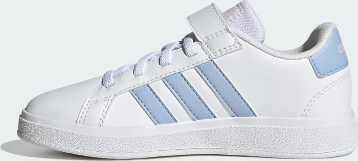 adidas Grand Court Court Elastic Lace and Top Strap cloud white/blue dawn/clear pink (Junior)