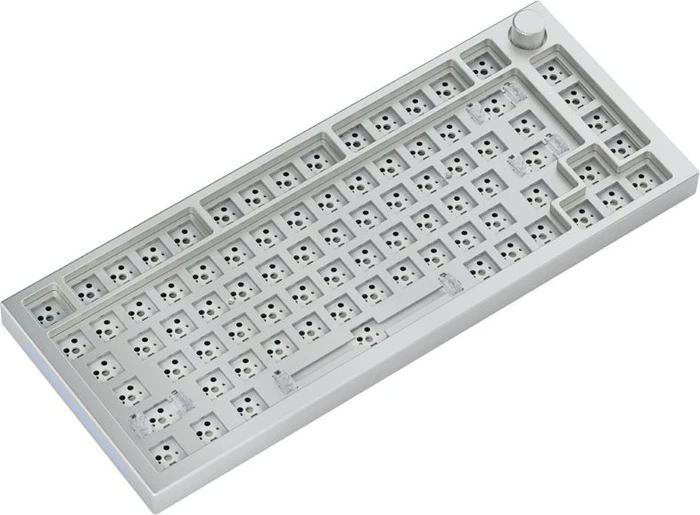 Glorious GMMK Pro 75% Layout Barebone Tastatur, White Ice weiß, ANSI