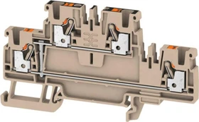 Weidmüller A2T 2.5 VL Durchgangs-Reihenklemme, Doppelstock-Reihenklemme, PUSH IN, 2.5 mm², 800 V, 24 A, dunkelbeige