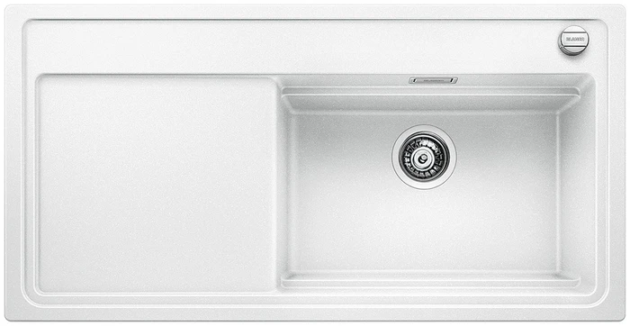 Blanco Zenar XL 6 S DampfgarPlus Becken rechts mit Ablauffernbedienung weiß inkl. Holzschneidebrett