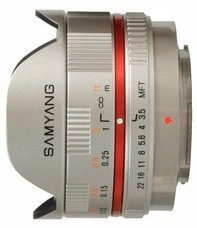 Samyang 7.5mm 3.5 Fisheye für Micro-Four-Thirds silber