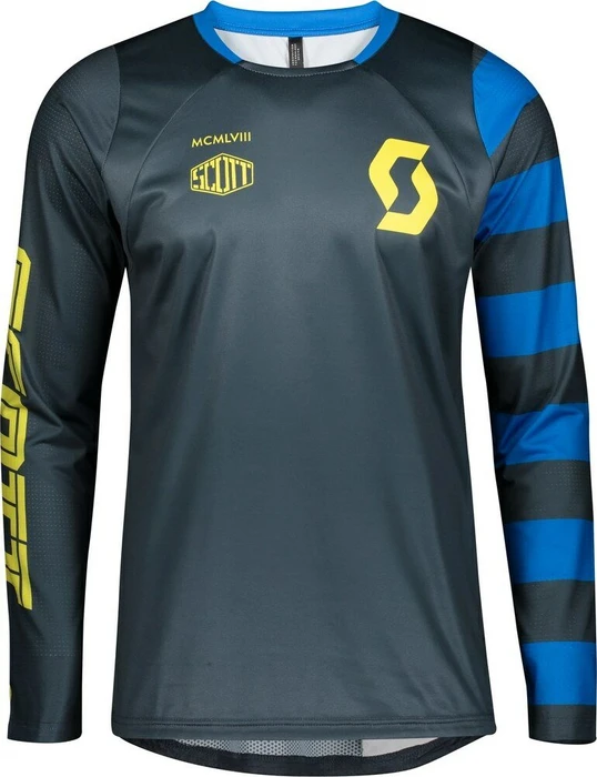 Scott Trail Vertic Trikot langarm nightfall blue/lemongrass yellow (Herren)