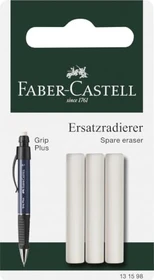 Faber-Castell Ersatzradierer für Grip Plus Druckbleistift, weiß, 3er-Pack