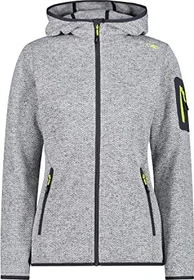 CMP Knit Tech Fleece Hoody Jacke meliert grey/limone (Damen)