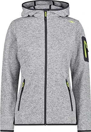 CMP Knit Tech Fleece Hoody Jacke meliert grey/limone (Damen)