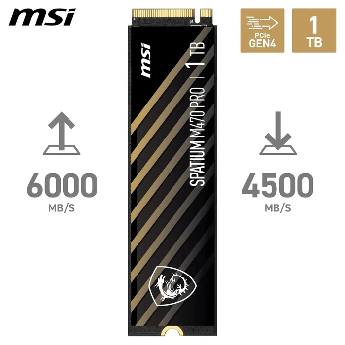 MSI Spatium M470 Pro 1TB, M.2 2280 / M-Key / PCIe 4.0 x4