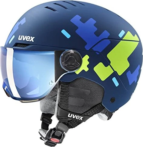 UVEX Rocket Visor Helm blue puzzle matt (Junior)