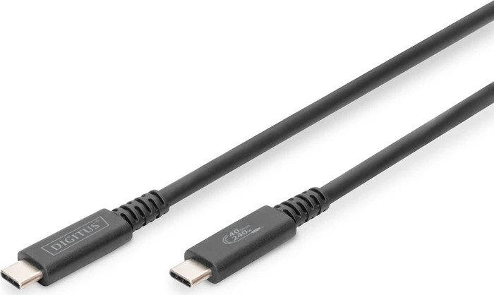 Digitus USB4 Kabel, 40Gb/s, 8K60Hz, 240W PD, USB-C Stecker auf USB-C Stecker, schwarz, 1m