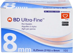 embecta BD Ultra-Fine Einmalkanüle 0.25mm (31G) x 8mm, 105 Stück