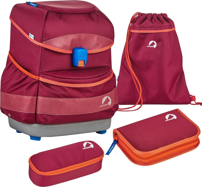 Finkid Buddy Classic golden beet red/chili Schultaschen-Set, 4-tlg.