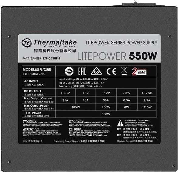 Thermaltake Litepower 2 230V 550W, ATX 2.3