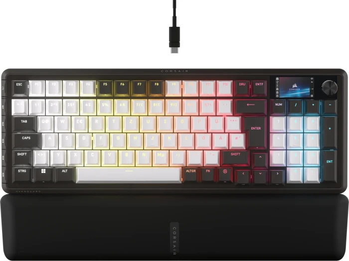 Corsair Vanguard 96, schwarz/weiß, LEDs RGB, MLX Plasma, USB, DE