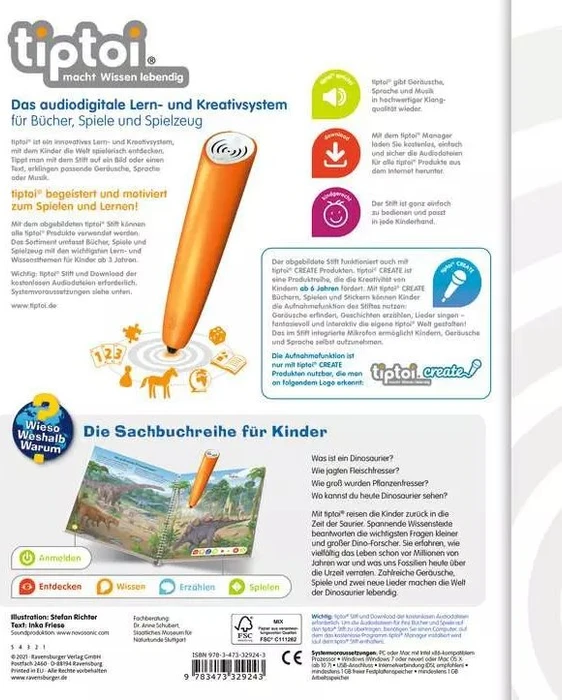 Ravensburger tiptoi Buch: Wieso? Weshalb? Warum? 24: Wir entdecken die Dinosaurier