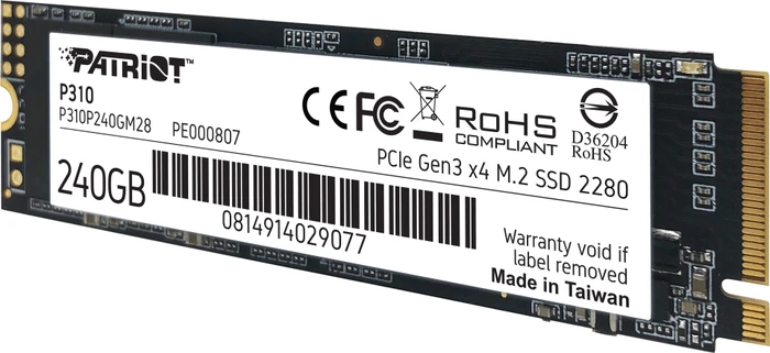 Patriot P310 240GB, M.2 2280 / M-Key / PCIe 3.0 x4