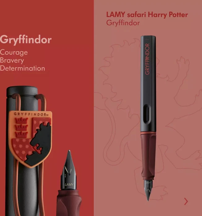 Lamy safari Harry Potter Gryffindor schwarz, rechte Hand, mittel