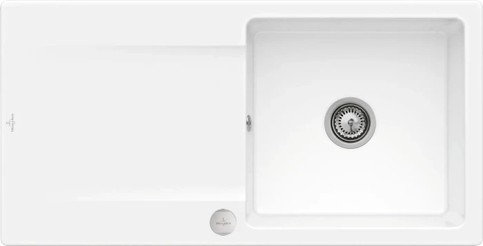 Villeroy & Boch Siluet Flat 980x490mm Einbau Becken reversibel mit Ablauffernbedienung weiß alpin