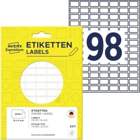 Avery-Zweckform Mini-Organisationsetiketten Sonderformat, 13x8mm, weiß, 27 Blatt (2646 Etiketten)