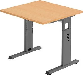 Hammerbacher Ergonomic O-Serie OS08/6 Schreibtisch 80x80cm Buche/silber
