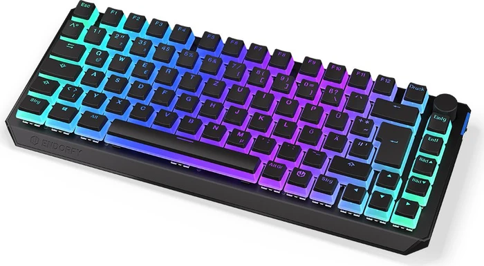 Endorfy Thock 75% Wireless Pudding, PBT, LEDs RGB, hot-swap, Kailh Box BLACK, USB/Bluetooth, DE