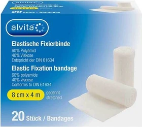 Alvita Elastische Fixierbinde, 8cm x 4m, 20 Stück