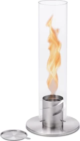 höfats Spin 120 Tischfeuer Gartenfackel Ethanol-Kamin silber