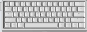 Wooting 60HE v2 Gaming Tastatur, Bright Silver, LEDs RGB, Aluminium, Lekker Tikken Medium, USB, US (WK3C-US1-TIK-ASV1)
