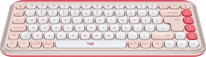 Logitech POP Icon Keys, Rose & Off-White, Logi Bolt, USB/Bluetooth, US