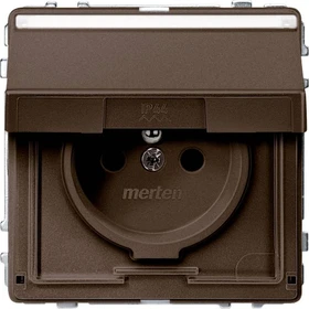 Merten Aquadesign Steckdose mit Schutzkontaktstift, dunkelbrasil