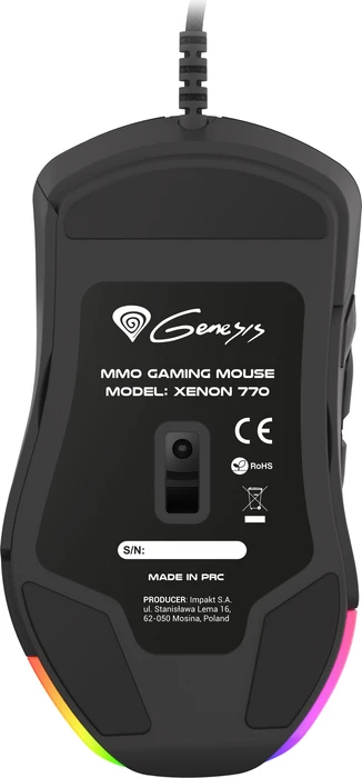 Genesis Xenon 770 Hybrid MMO/FPS Gaming Mouse, USB