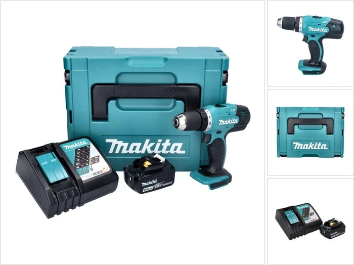 Makita DDF453RG1J Akku-Bohrschrauber inkl. MAKPAC + Akku 6.0Ah