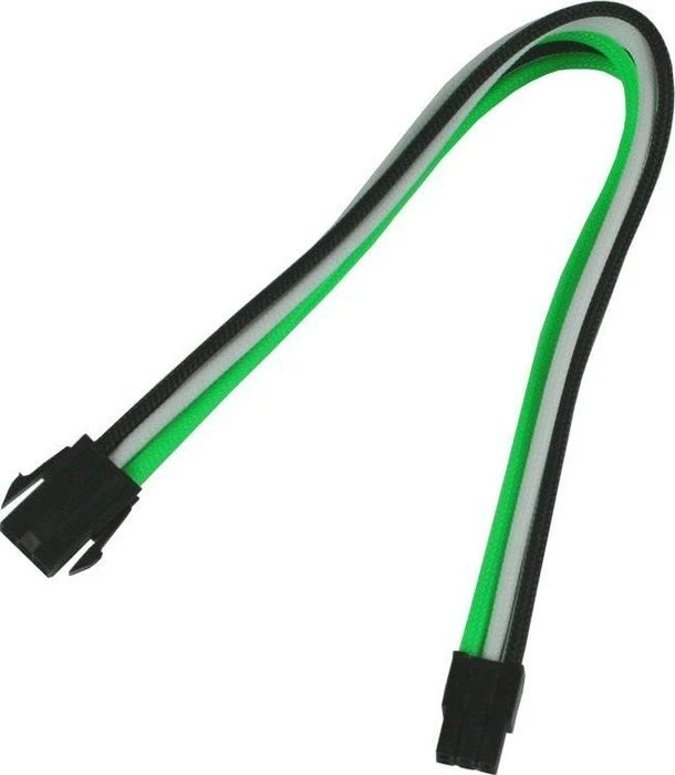 Nanoxia 6-Pin PCIe Verlängerung 30cm, single grün/weiß/schwarz