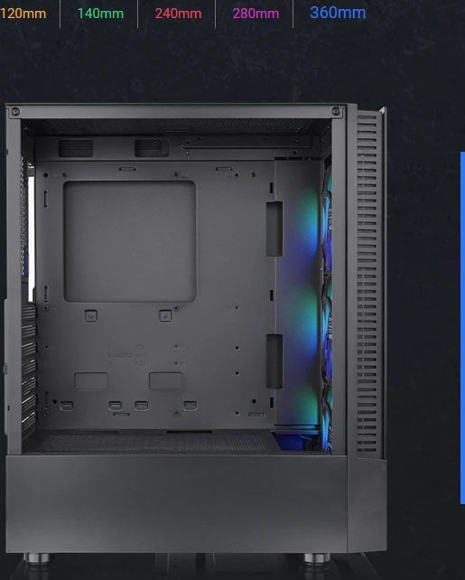 Thermaltake View 200 TG ARGB, schwarz, Glasfenster