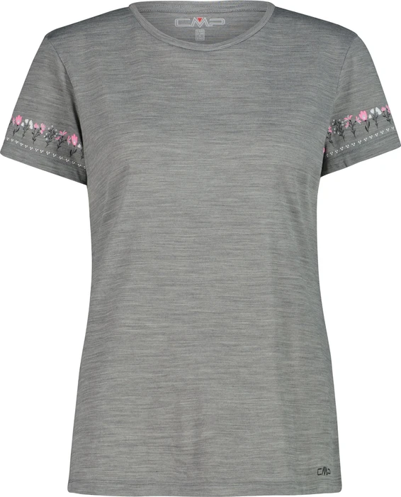 CMP Performance Merino Funktionsshirt kurzarm grey melange/antracite (Damen)
