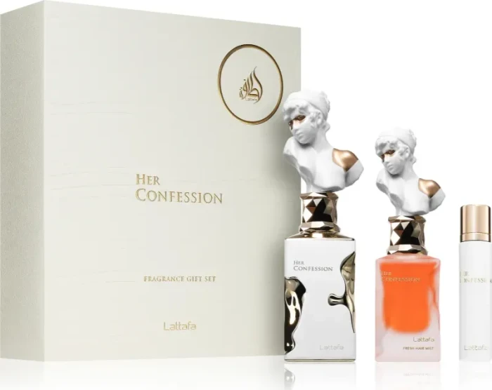 Lattafa Her Confession EdP 60ml + EdP 12ml + Hair Mist 50ml Duftset
