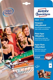 Avery-Zweckform Classic Inkjet Fotopapier glänzend weiß, A4, 180g/m², 10 Blatt