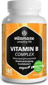 Vitamaze Vitamin B-Komplex hochdosiert vegane Tabletten, 180 Stück
