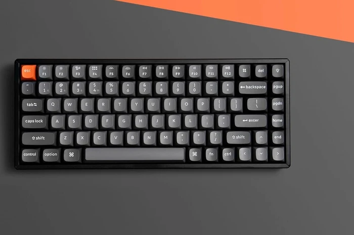 Keychron K2 Max, 75%, PBT, schwarz/grau, LEDs RGB, hot-swap, Keychron Super BANANA, USB/Bluetooth, US