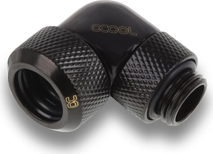 Alphacool Eiszapfen 90° G1/4" auf 13mm HardTube Anschraubtülle, schwarz, 4er-Pack