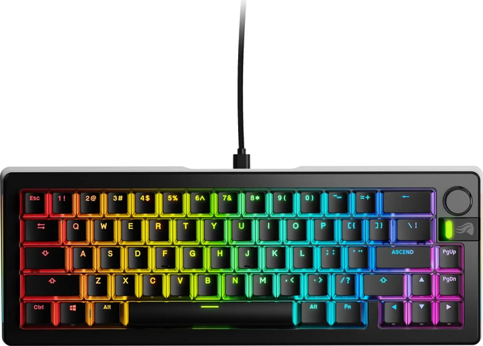 Glorious GMMK 3 Pro 65% Pre-built Gaming Keyboard, schwarz, LEDs RGB, Glorious Fox MX, USB, US