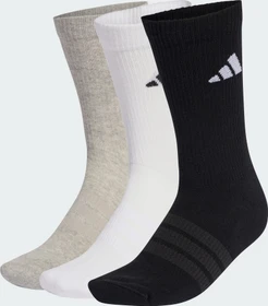 adidas Cushioned Crew Socken medium grey heather/white/black, 3 Paare