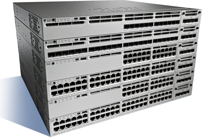 Cisco Catalyst 3850 IP Services Rackmount 10G Managed Stacking Switch, 32x SFP+, 1x Erweiterungsslot, Bundle (1x)