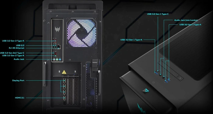 Acer Predator Orion 7000 PO7-655, Core i9-14900KF, 64GB RAM, 2TB SSD, 2TB HDD, GeForce RTX 4090