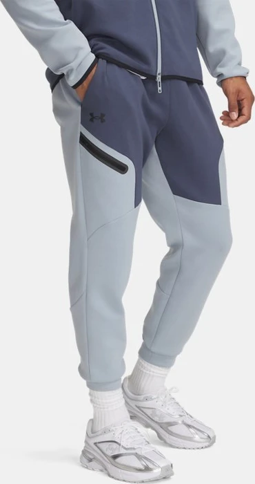 Under Armour Unstoppable Fleece Trainingshose lang downpour gray/harbor blue/black (Herren)