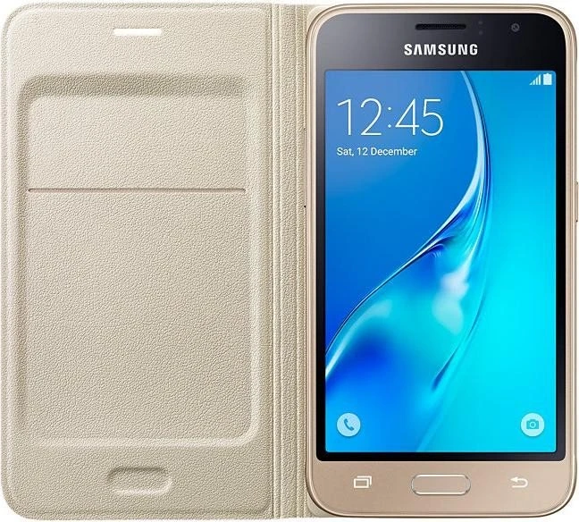 Samsung Flip Wallet für Galaxy J1 gold