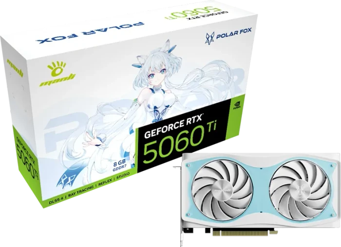 Manli Polar Fox GeForce RTX 5060 Ti, 8GB GDDR7, HDMI, 3x DP