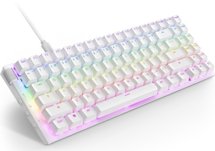 NZXT Function 2 MiniTKL, matt weiß, LEDs RGB, hot-swap, Swift Optical PURPLE, USB, DE