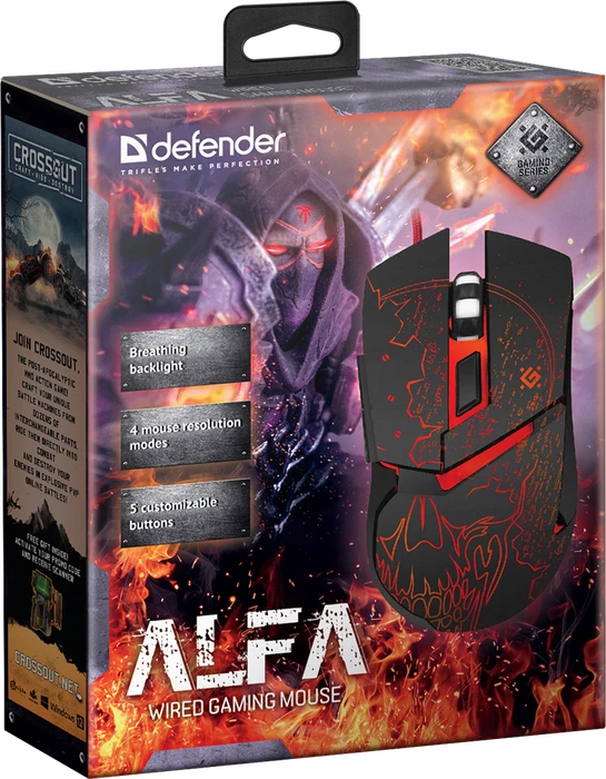 Defender Alfa GM-703L RGB Gaming Mouse schwarz, USB