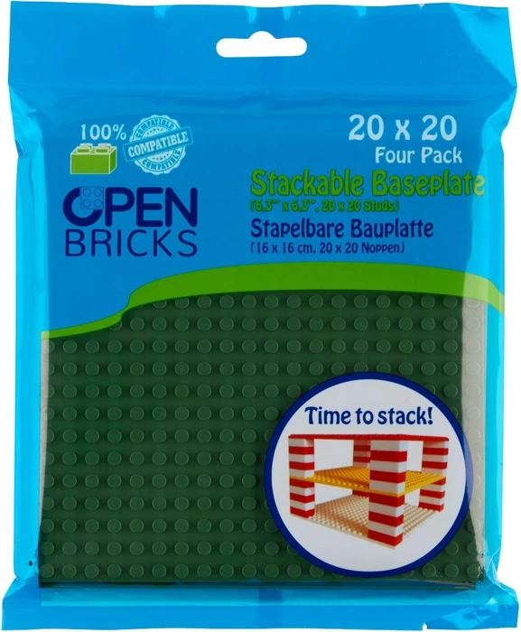 Open Bricks Stapelbare Bauplatte 20x20 Four Pack olivgrün