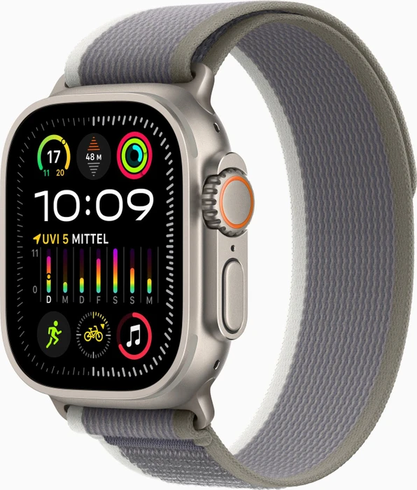 Apple Watch Ultra 2 mit Trail Loop M/L grün/grau