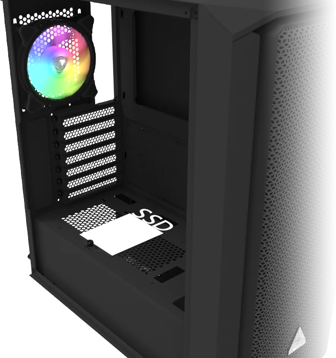 Montech Air X, schwarz, Glasfenster